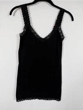 dELiA*s Y2K Black Lace-Trim Layering Camisole Tank